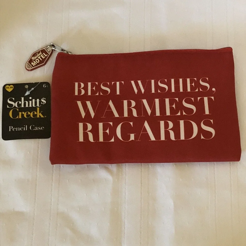 Schitts Creek Show Pencil Zipper Pouch New With Tags Best Wishes Warmest Regards